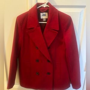 Old Navy New Red size Small Peacoat plastic tag still attached never worn